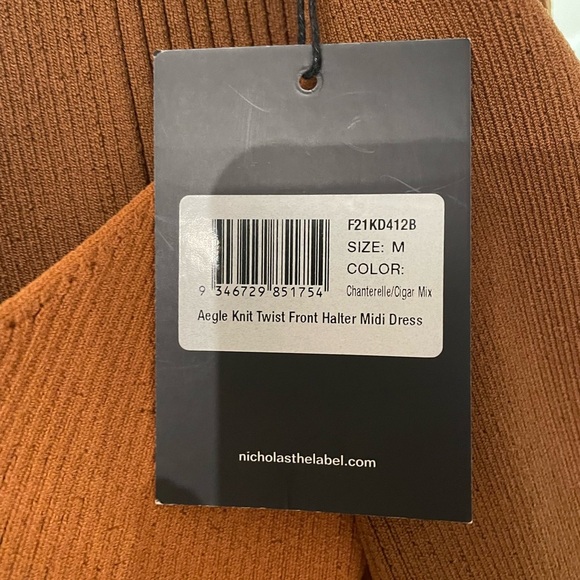 Nicholas Aegle Knict twist front halter midi dress for women - Picture 5 of 7